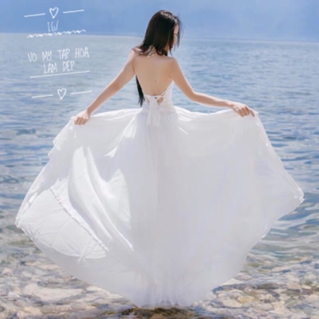 ĐẦM MAXI TRẮNG.  ĐAN LƯNG | BigBuy360 - bigbuy360.vn