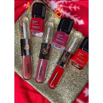 (Chuẩn Pháp) Set son và sơn móng KIKO Holiday Gems Match The Gloss Kit (kèm ví đựng)