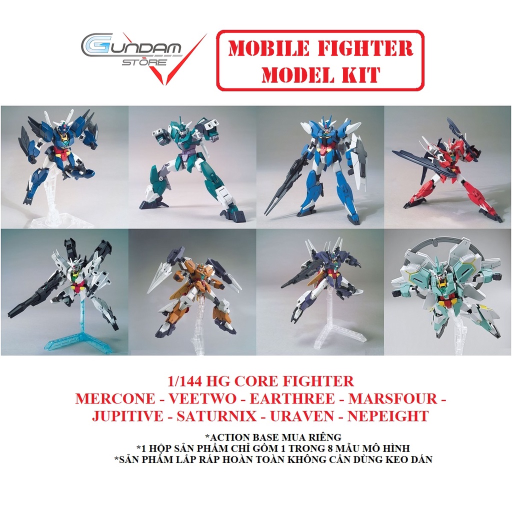 Mô Hình HG Core Gundam Daban Mercone Veetwo Earthree Marsfour Jupitive Saturnix Uraven Nepteight 1/144 Đồ Chơi Lắp Ráp