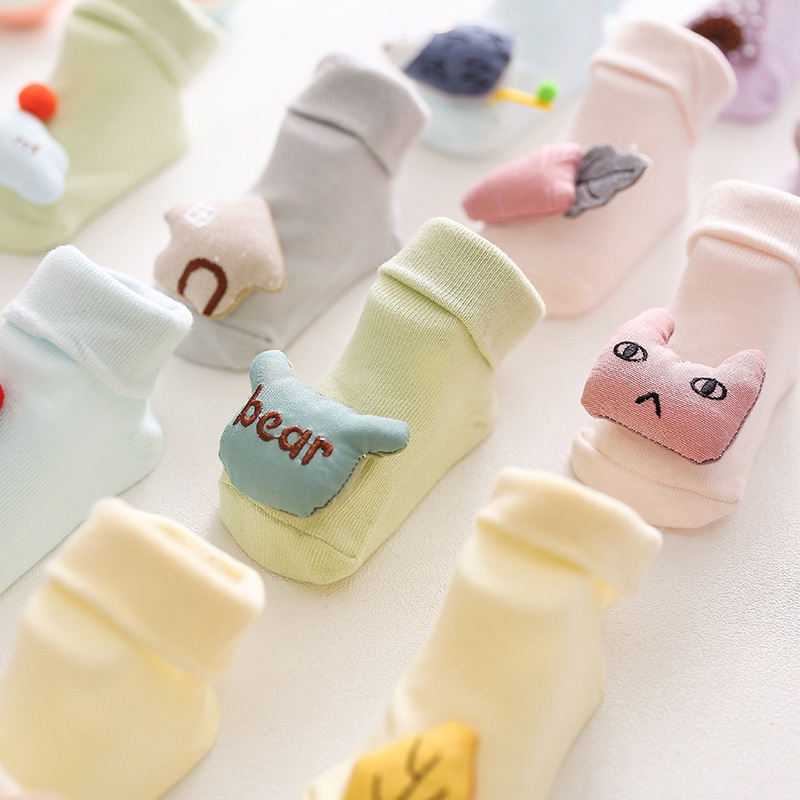 Vớ cotton chống trượt xinh xắn thời trang cho trẻ em