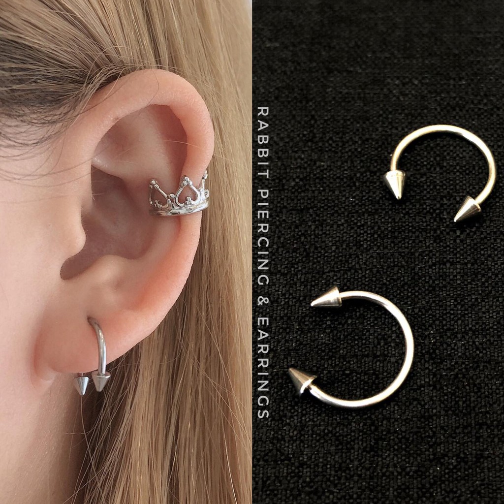 Khuyên tai, mũi, môi chữ U unisex 3 size màu bạc (giá 1 chiếc) - Có ảnh thật và video