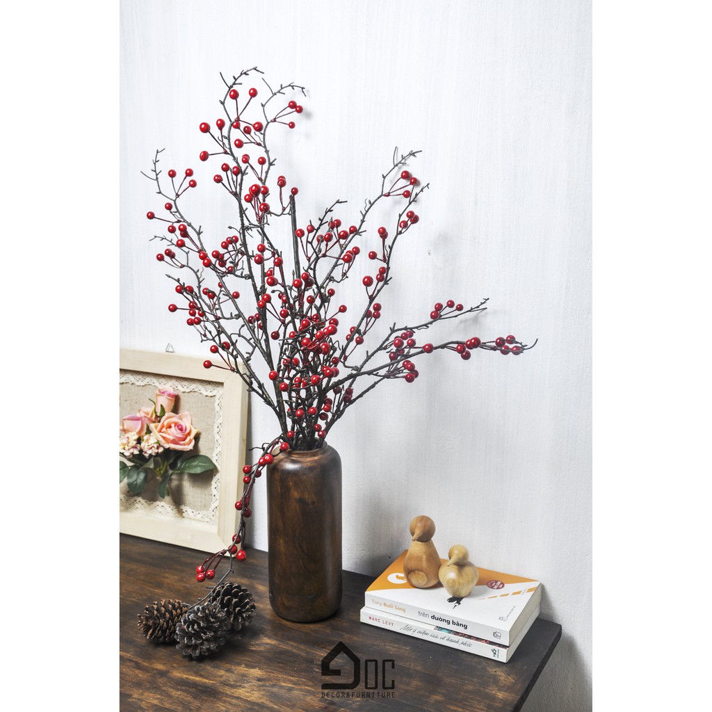 Lọ hoa gỗ trang trí, bình hoa gỗ nghệ thuật, đồ decor Góc Decor