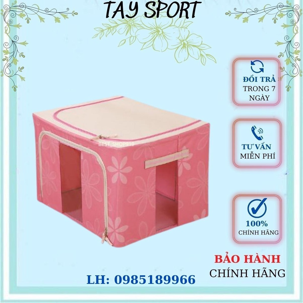 Hộp vải khung thép đựng quần áo chăn màn đồ chơi có thể gấp gọn size lớn 72L