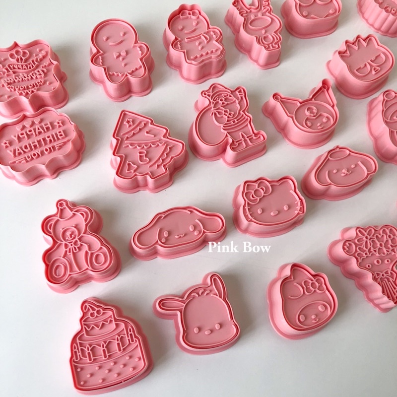 Bộ Set khuôn nhấn bánh Cookie chủ đề Happy Birthday | Christmas | Sanrio | Chó Mèo Gà Vịt Heo Gấu Thỏ  size từ 3 - 8cm