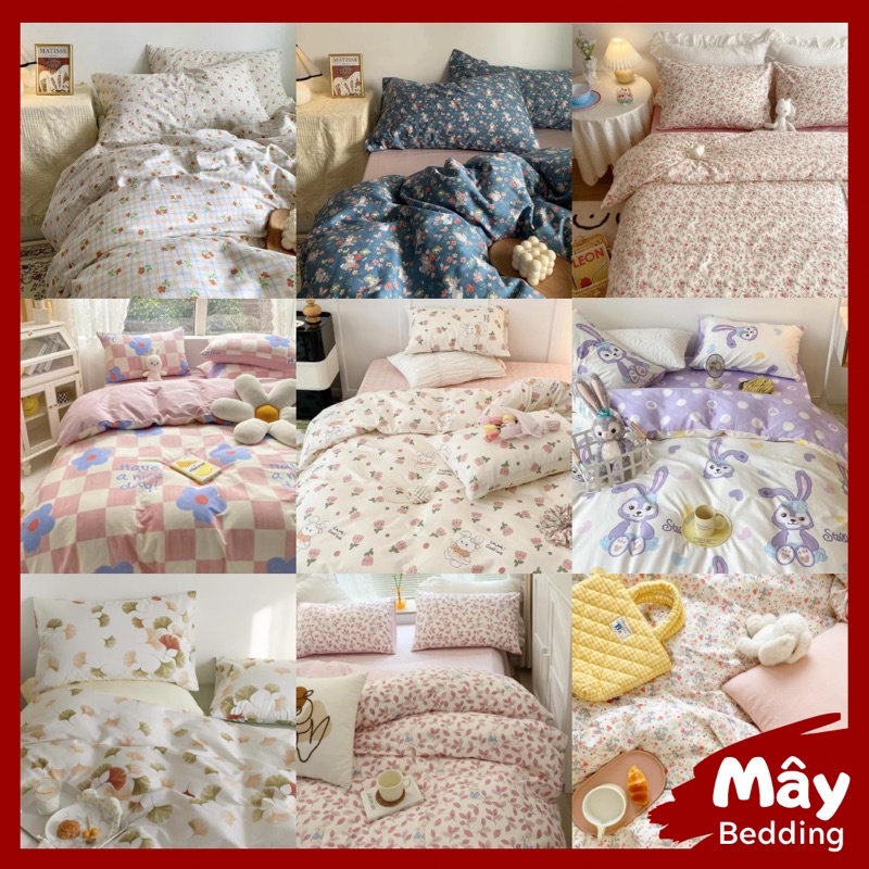 Bộ Chăn Ga Gối Cotton Living - 100% Cotton Hoạ Tiết MÂY BEDDING