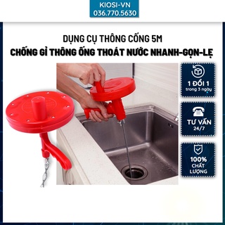 Thông tắc bồn cầu, Thông tắc ống nước, Dây lò xo Chuyên Nghiệp dài 5m (màu đỏ/màu đen)