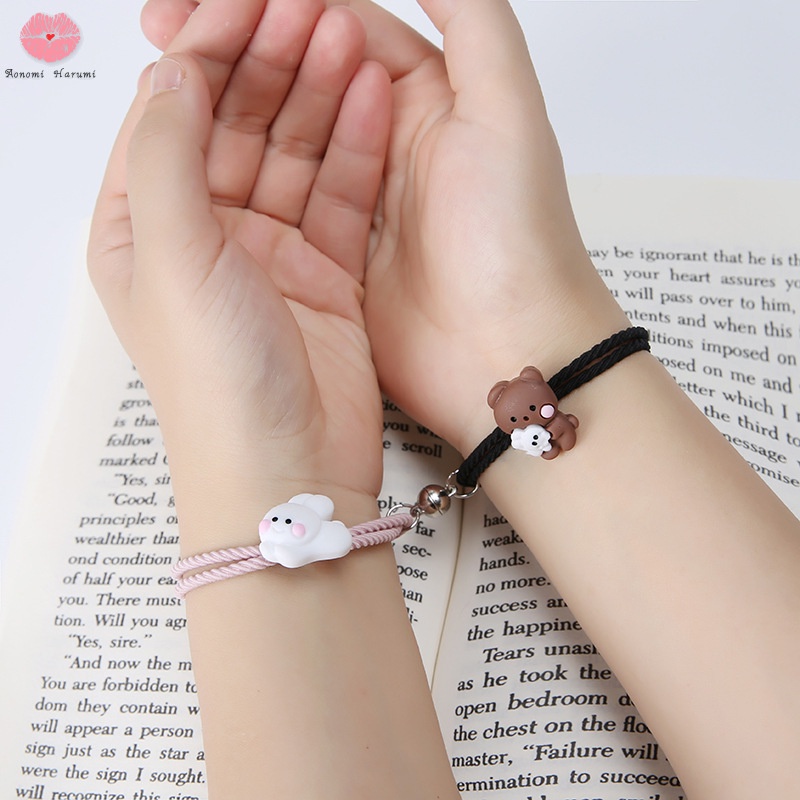 Vòng Tay Dây Cao Su Kiểu Dáng Hoạt Hình Xinh Xắn Cho Cặp Đôi