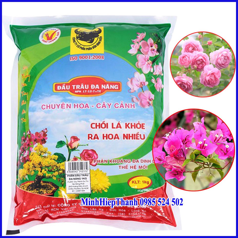 Phân bón tan chậm đầu trâu NPK 30-10-10 gói 1KG, 17 - 12 - 7 gói 1kg