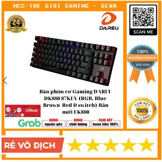 Bàn phím cơ Gaming DAREU DK880 87KEY (RGB, Blue/ Brown/ Red D switch)-Bản mới EK880