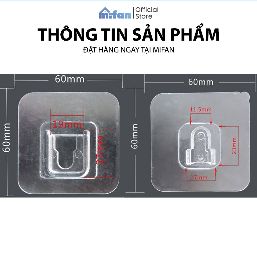 Bộ Miếng Dán Tường Móc Cài Đa Năng Treo Kệ, Treo Tranh, Treo Đồ Cao Cấp - Miếng Dán Chữ U - Dính Siêu Chắc - MIFAN