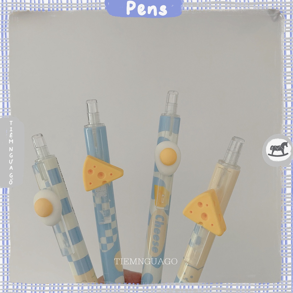 Bút Gel Đen UMEI Cheese & Egg Ngòi 0.5mm - Lẻ 1 cây - Tiệm Ngựa Gỗ