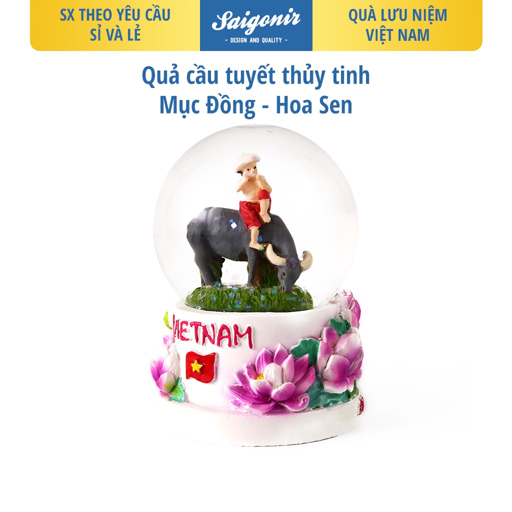 Quả Cầu Tuyết Thuỷ Tinh 4.5cm Snowglobe Saigonir - Hình Ảnh Việt Nam - Chi Tiết Sắc Nét - Quà Tặng - Quà Lưu Niệm