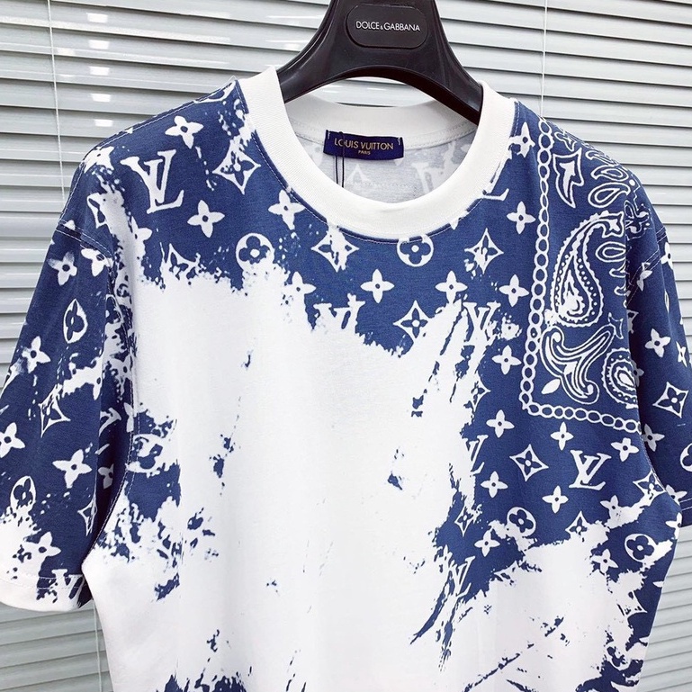 Áo Phông Nam Lv Họa Tiết Bắt Mắt - Áo Thun Nam Nữ Lv Chất Liệu Cotton Mát Mịn