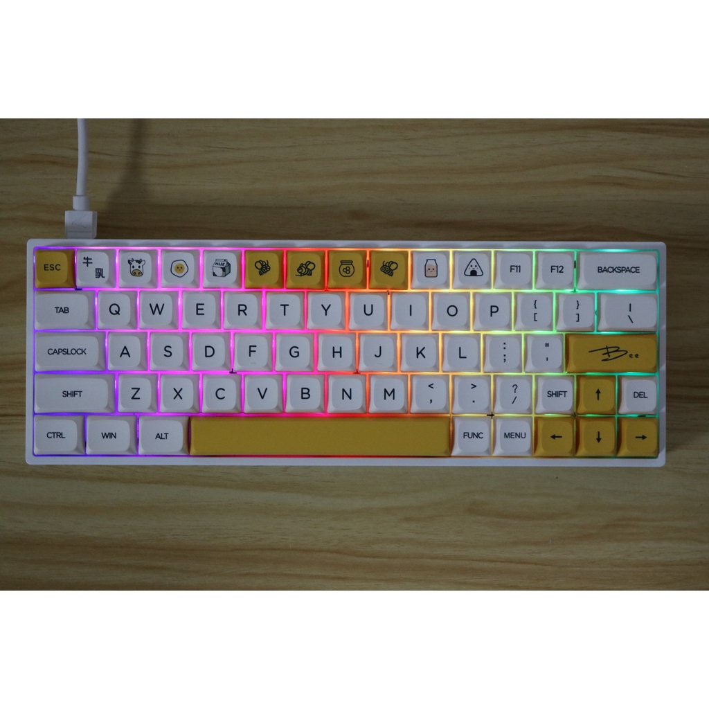 KEYCAP XDA THICK PBT HONEY & MILK 137 PHÍM CHO BÀN PHÍM CƠ CỦA EZPC