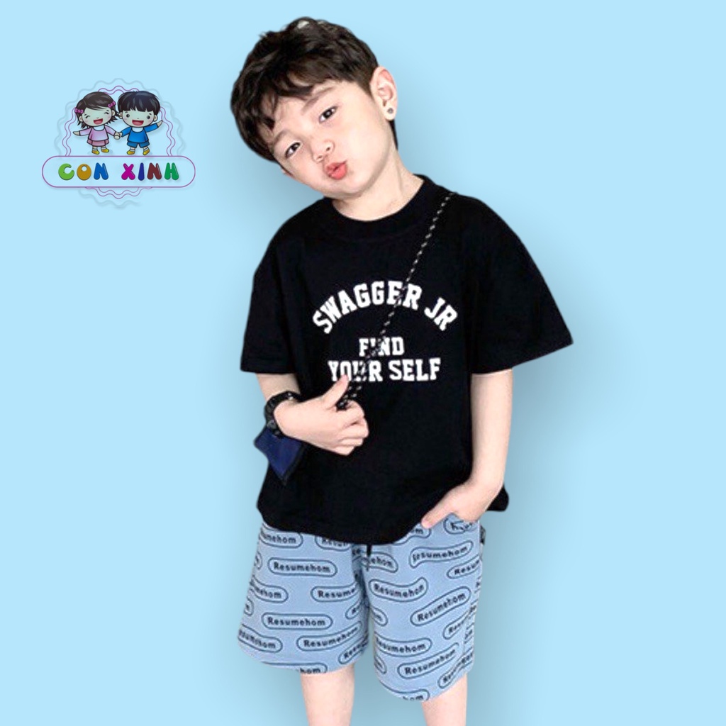 Áo thun bé trai Con Xinh cotton SWAG áo thun trẻ em từ 5 đến 14 tuổi