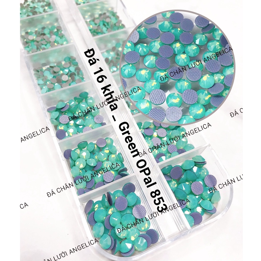 Đá Nail Chân Lưới 16 Khía Green Opal Đính Trang Trí Móng ANGELICA 853