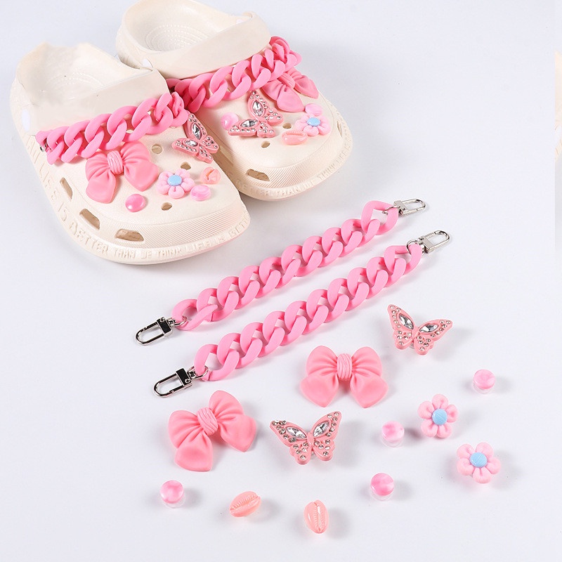 Set 14 Phụ Kiện Khóa Giày Diy Hình Hoa Dễ Thương
