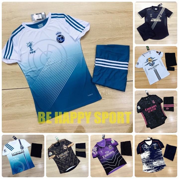 Bộ Quần Áo Bóng Đá Real Mandrid Đẹp 2019 Mới Nhất Thun Lạnh Thái Lan Cực Chất - Xanh Đen Sang Trọng