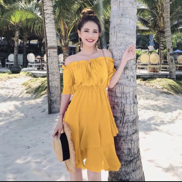 VÁY TRỄ VAI XOÈ THẮT NƠ siêu xinh (kèm ảnh thật) | BigBuy360 - bigbuy360.vn