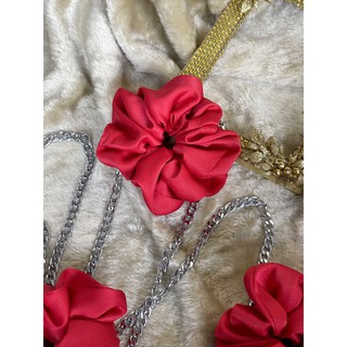 Dây cột tóc scrunchies làm bằng phi lụa cao cấp dây cột siêu to