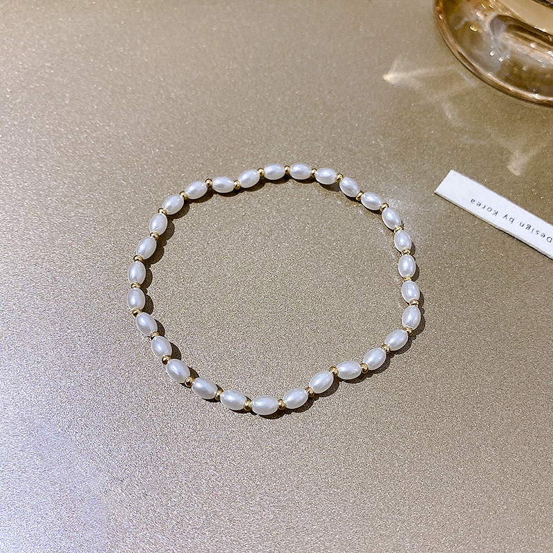 Ahellogirl Vòng Tay Chuỗi Hạt Ngọc Trai Co Giãn Có Thể Điều Chỉnh Thời Trang Mới Năm 2022