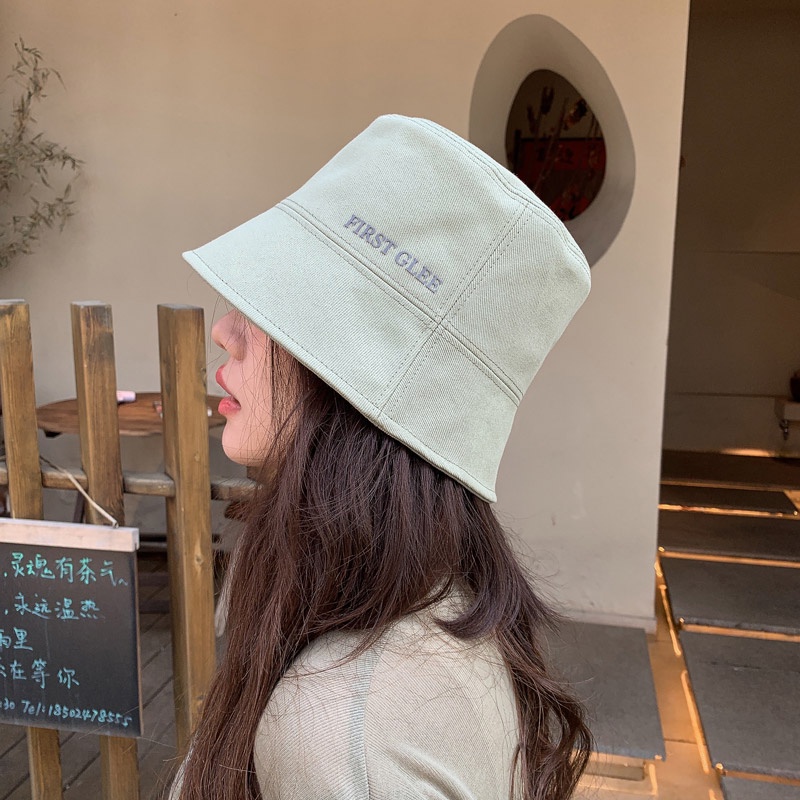 Nón Bucket Chống Nắng Thêu Chữ Phong Cách Nhật Bản