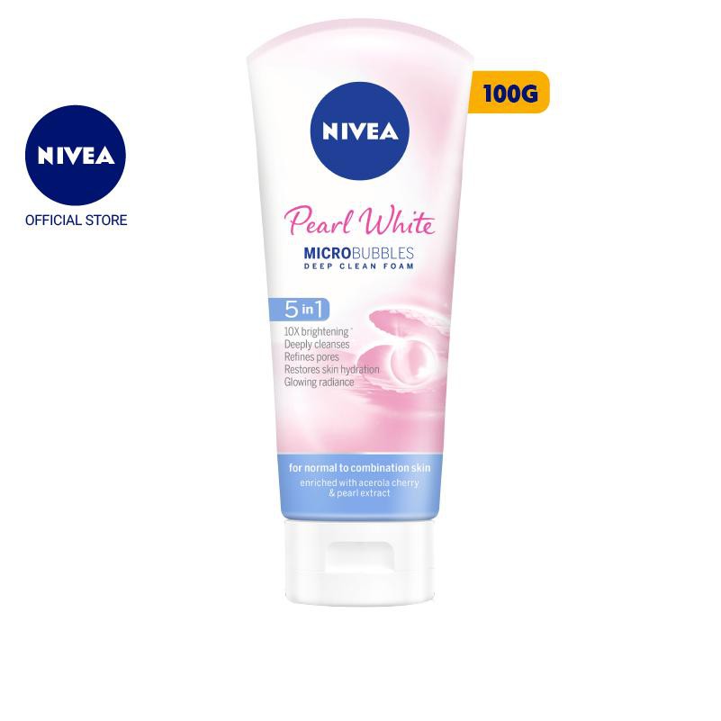 [Mã FMCGMALL -8% đơn 250K] Sữa rửa mặt NIVEA Pearl White giúp trắng da ngọc trai (100g) - 81295