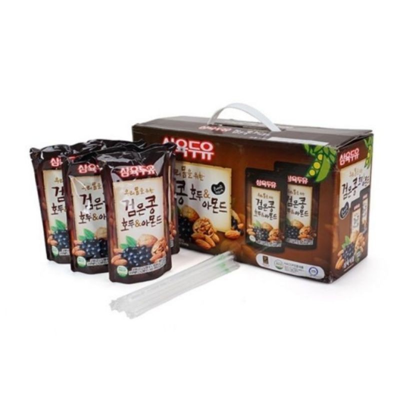 Sữa óc chó hạnh nhân đậu đen Hàn Quốc thùng 195ml x 20 túi