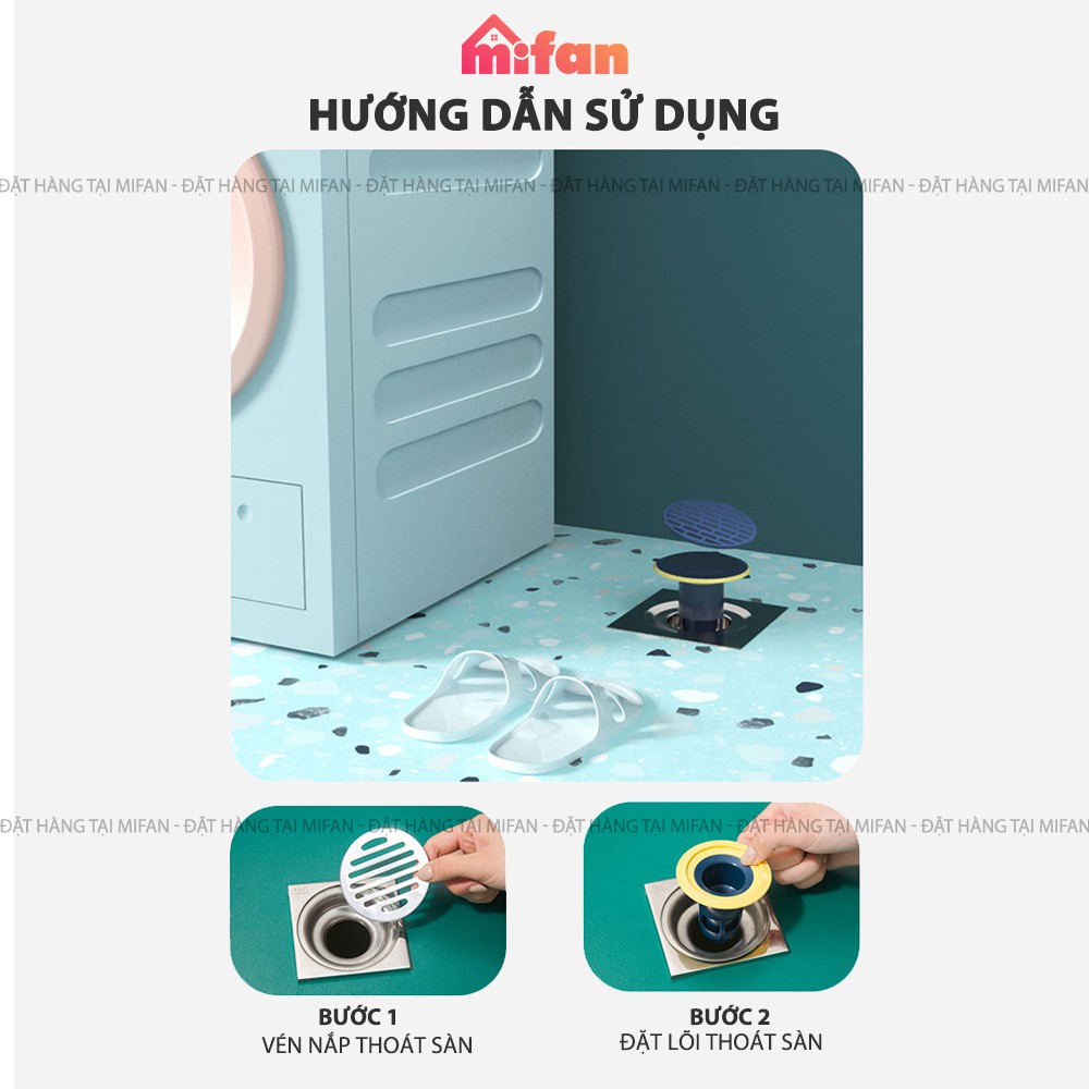 Bộ Nắp Ga Thoát Sàn Ngăn Mùi Hôi Cống Cao Cấp MIFAN Model 2023 - Chặn côn trùng lỗ thoát nước