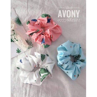 🌵 Cột tóc vải Scrunchies in họa tiết xương rồng