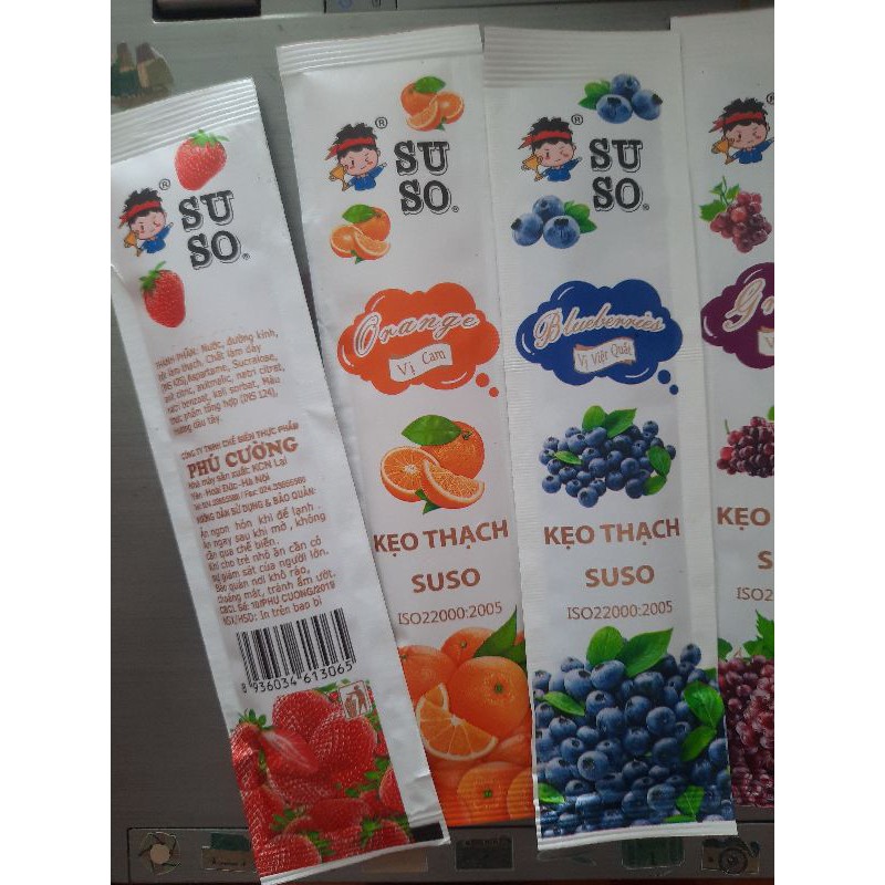 Combo 5 chiếc kẹo thạch suso chiếc dài 6 vị