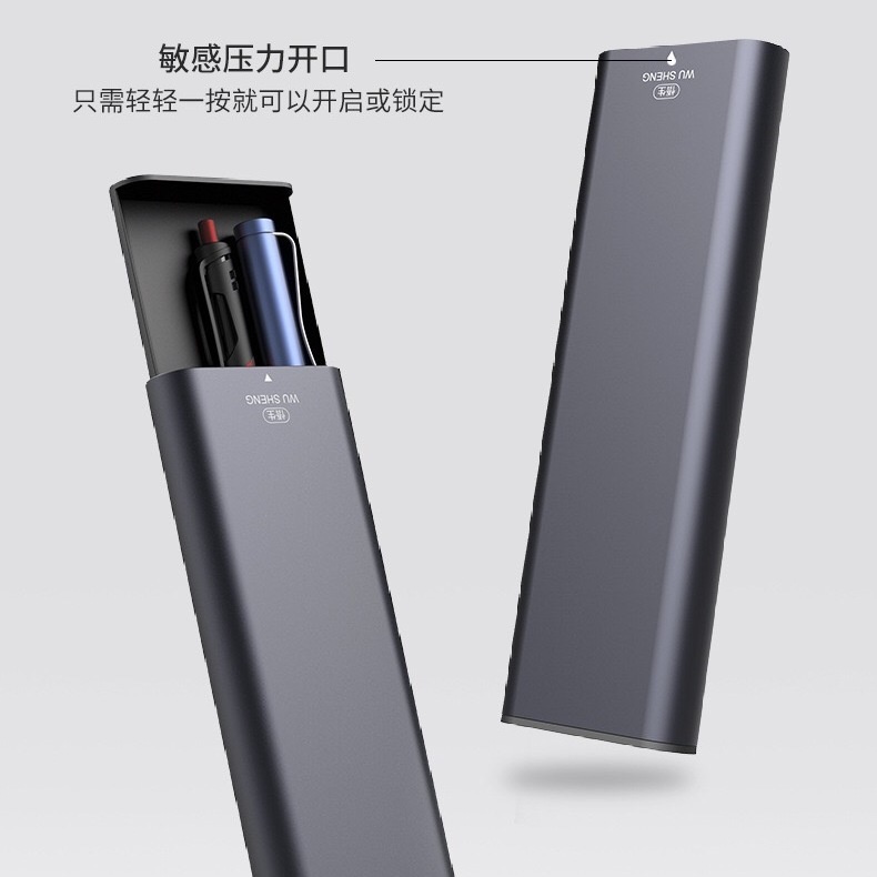 Hộp Đựng Bút Bằng Kim Loại Nhôm Mặt Nhám Dạng Nhấn Đa Năng Sáng Tạo