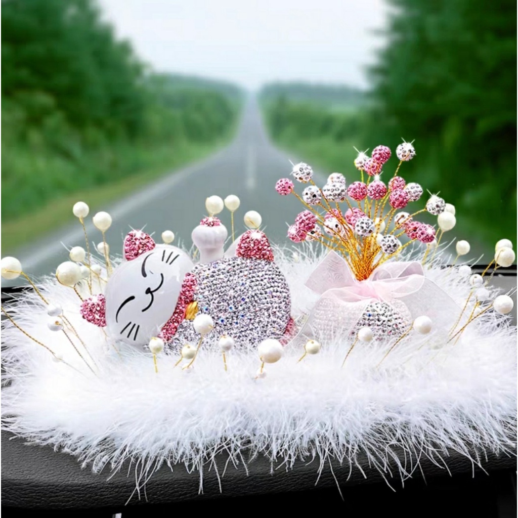 Mèo Thần Tài Vẫy Tay Trang Trí ô tô