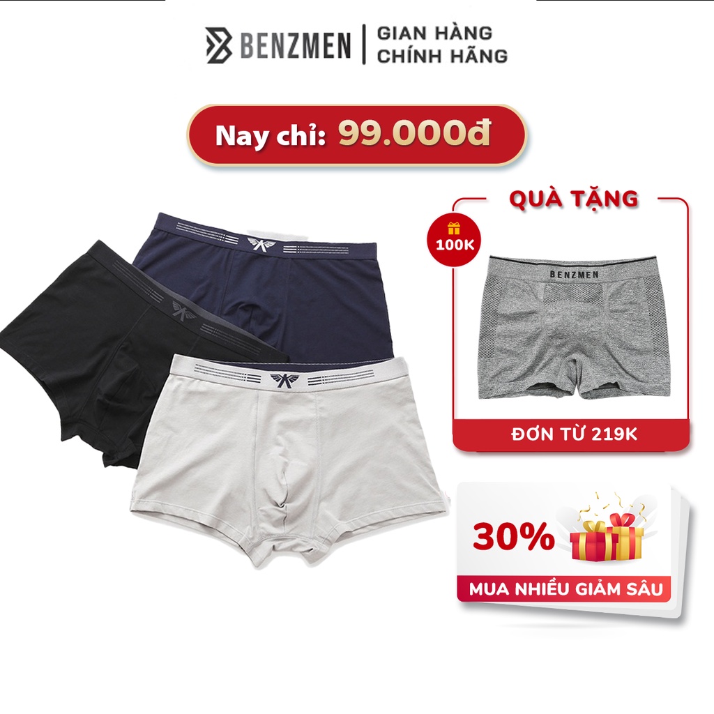 Quần Sịp Đùi Boxer Nam Cao Cấp Aristino Benzmen Vải Cotton Thoáng Mát Co Giãn 4 Chiều An Toàn Cho Da - Abx056