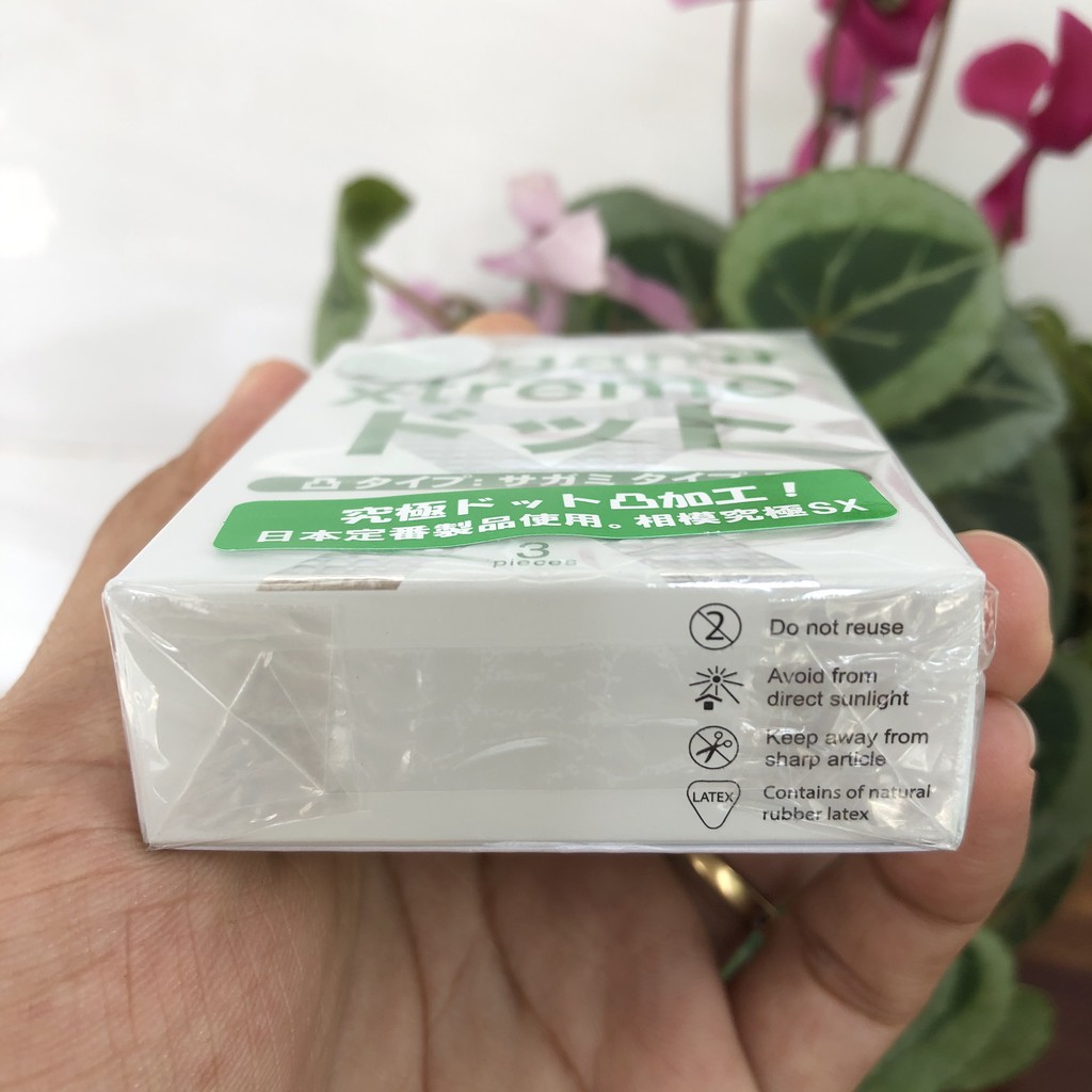 Bao cao su gai Sagami Xtreme White Nhật Bản bcs gân gai bi siêu mỏng giúp tăng khoái cảm cho nữ - hộp 3 cái