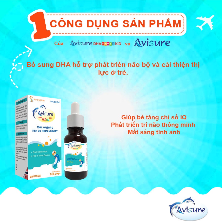 Tích điểm - Combo Avisure D3MK7 và Avisure DHA smart kid hỗ trợ bé cao lớn, thông minh, mắt sáng