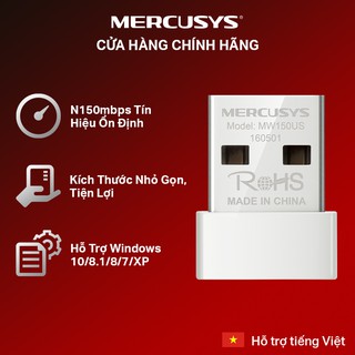 Bộ Chuyển Đổi USB Wifi Nano Mercusys MW150US Chuẩn N 150Mbps