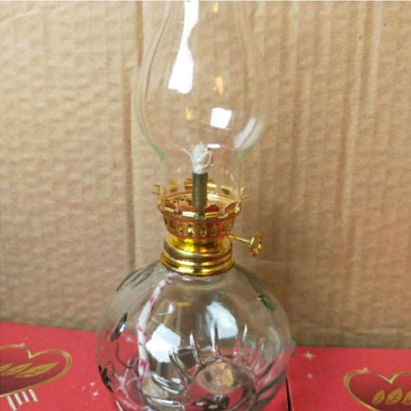 Đèn dầu bầu thủy tinh-vật phẩm thờ cúng,có bóng đèn lẻ và tặng kèm tim đèn