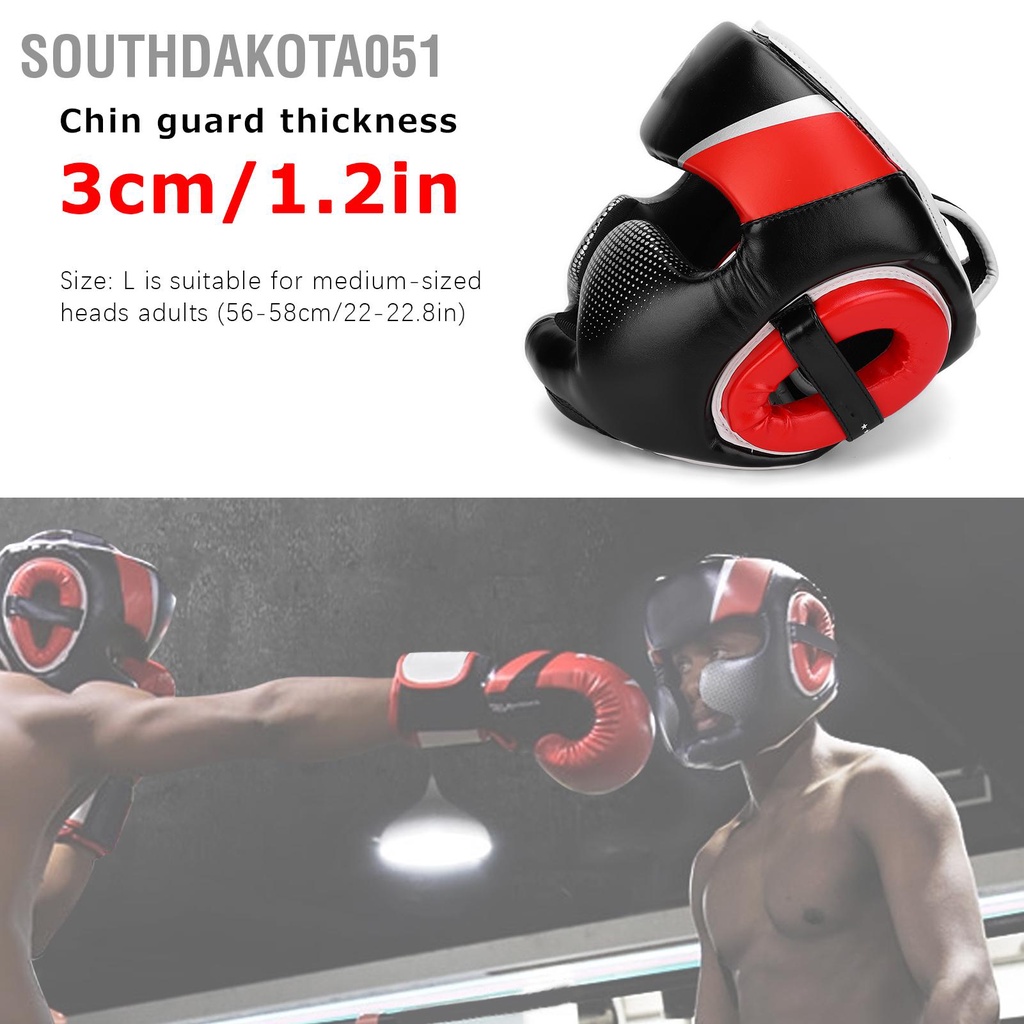 Southdakota051 Mũ bảo hiểm đấm bốc Bảo vệ mặt dày Sanda Thiết bị đào tạo người lớn chiến đấu Muay Thái L Red