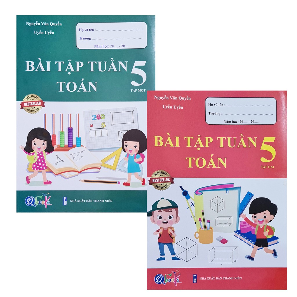 Sách - Bài tập tuần Toán lớp 5 ( tập 1+ 2 )