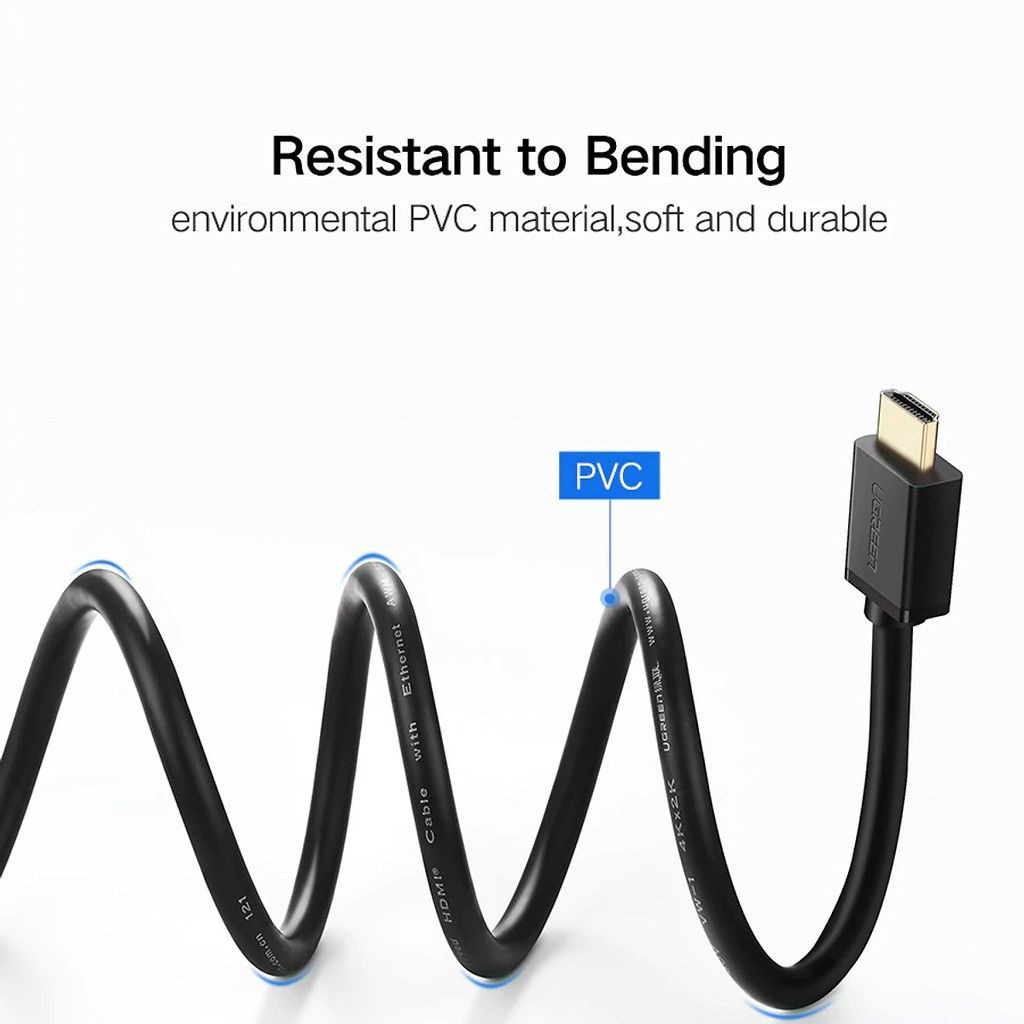 Dây Cáp HDMI Ugreen hỗ trợ 3D, 4K*2K 1m 2m 3m 4m 5m 6m 8m 10 mét Dài Ngắn 0.5m _Hàng chính hãng bảo hành 18 tháng