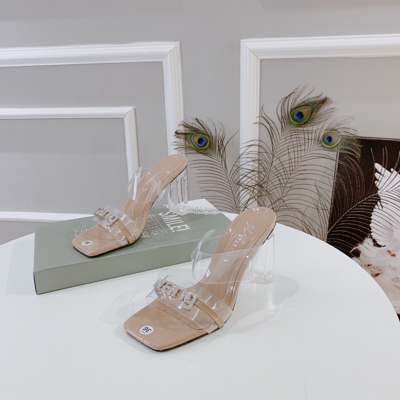 HÀNG CÓ SẴN Guốc mika 2 cầu gót 9cm