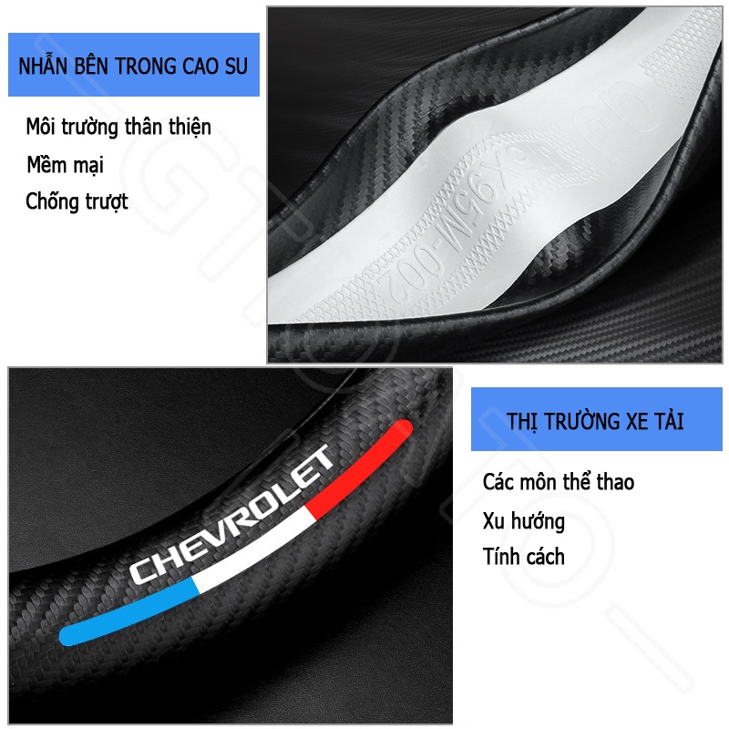 GTIOATO Bọc Vô Lăng Ô Tô BọC Vô LăNg Da BọC Vô LăNg Cacbon BọC Vô LăNg Oto Vô LăNg Xe Ô Tô Trang Trí NộI ThấT Ô Tô Phụ KiệN Xe HơI Cho Chevrolet Spark Cruze Orlando Captiva Trax Aveo Colorado Vivant Traiblazer Silverado