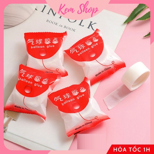 Set 100 Miếng Băng Dính Dán Bóng Bay Chuyên Dụng, Keo Dán Bóng Bay Trang Trí Sinh Nhật - Kem Shop K3