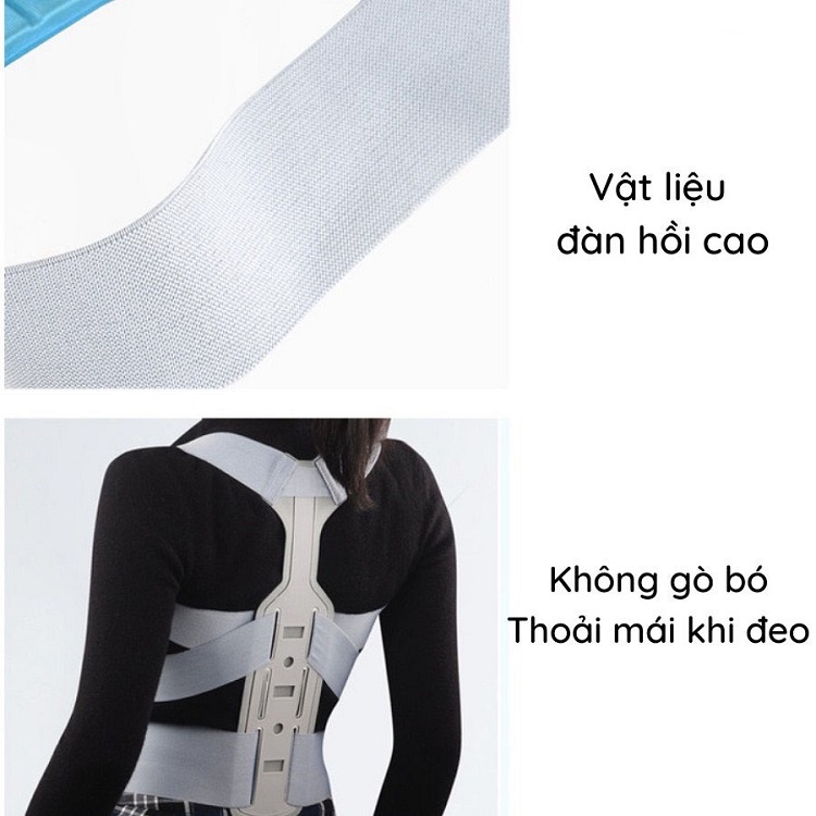 Đai Chống Gù Lưng DCG03 Chất Liệu Bền Thông Thoáng, Có Thanh Định Hình Cột Sống
