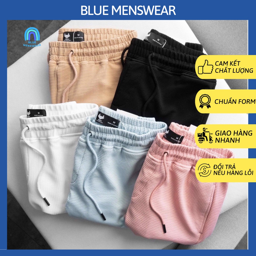 Quần Short Nam, Quần Đùi Nam Thể Thao Lửng Ngố Chất Liệu Mềm Mịn Co Dãn BQS129 - BLUE MENSWEAR