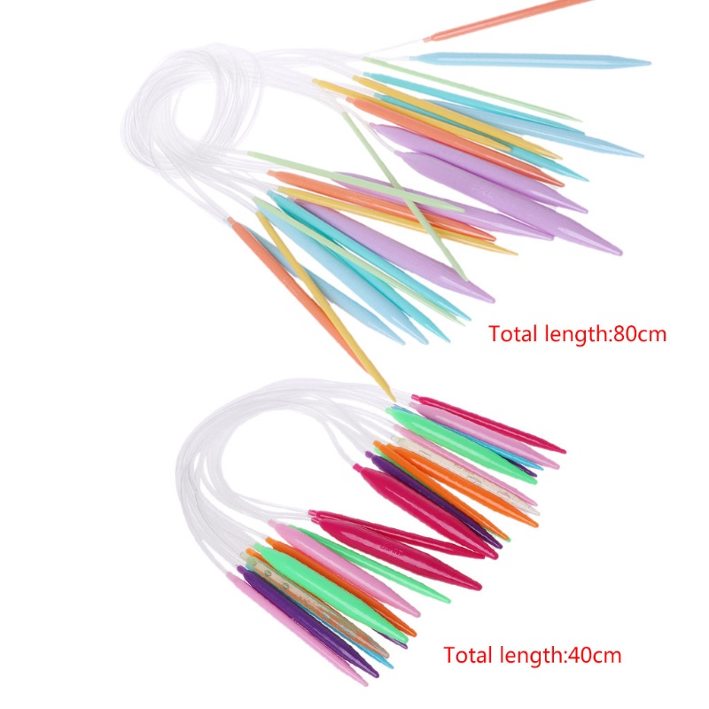 Bộ 12 Kim Đan Len Bằng Nhựa 40cm 80cm Nhiều Màu Sắc
