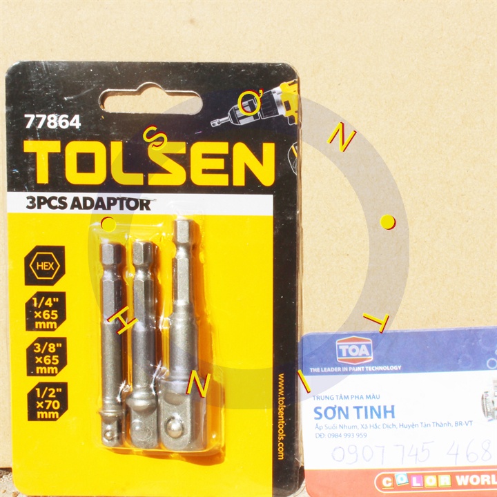 Bộ 3 đầu chuyển lục giác ra Đầu khẩu Tolsen 77864