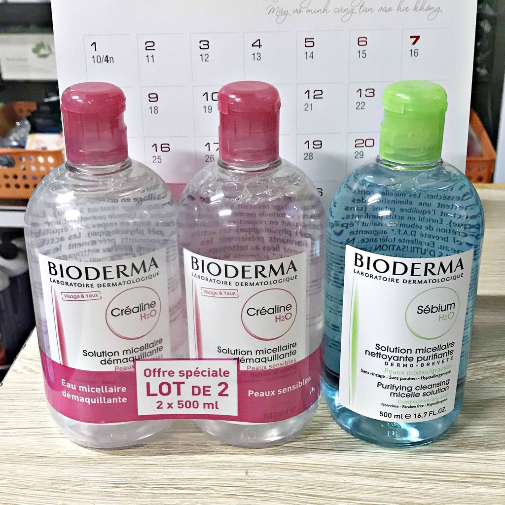 TẨY TRANG BIODERMA 500ML - PHÁP - NƯỚC TẨY TRANG BIODERMA CREALINE, SENSIBIO H2O 500 ML