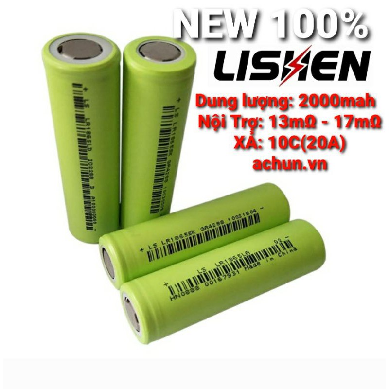 Achun.vn - PIN LISHEN-18650-2000mah XẢ 10C ĐIỆN ÁP 3.7V